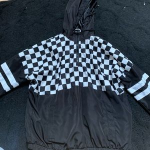unisex medium toxic checkered track jacket